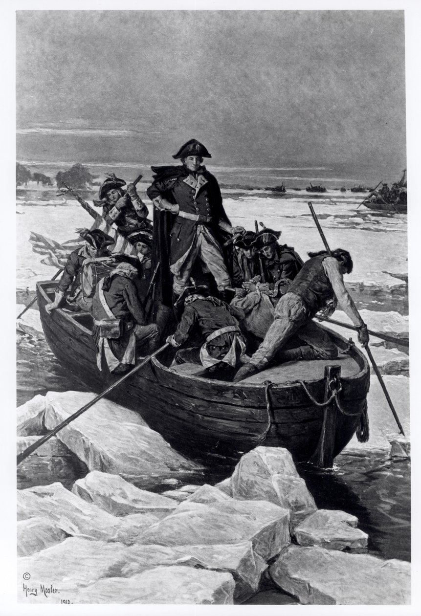 George Washington ylittämässä Delaware-joen tekijältä Henry Mosler