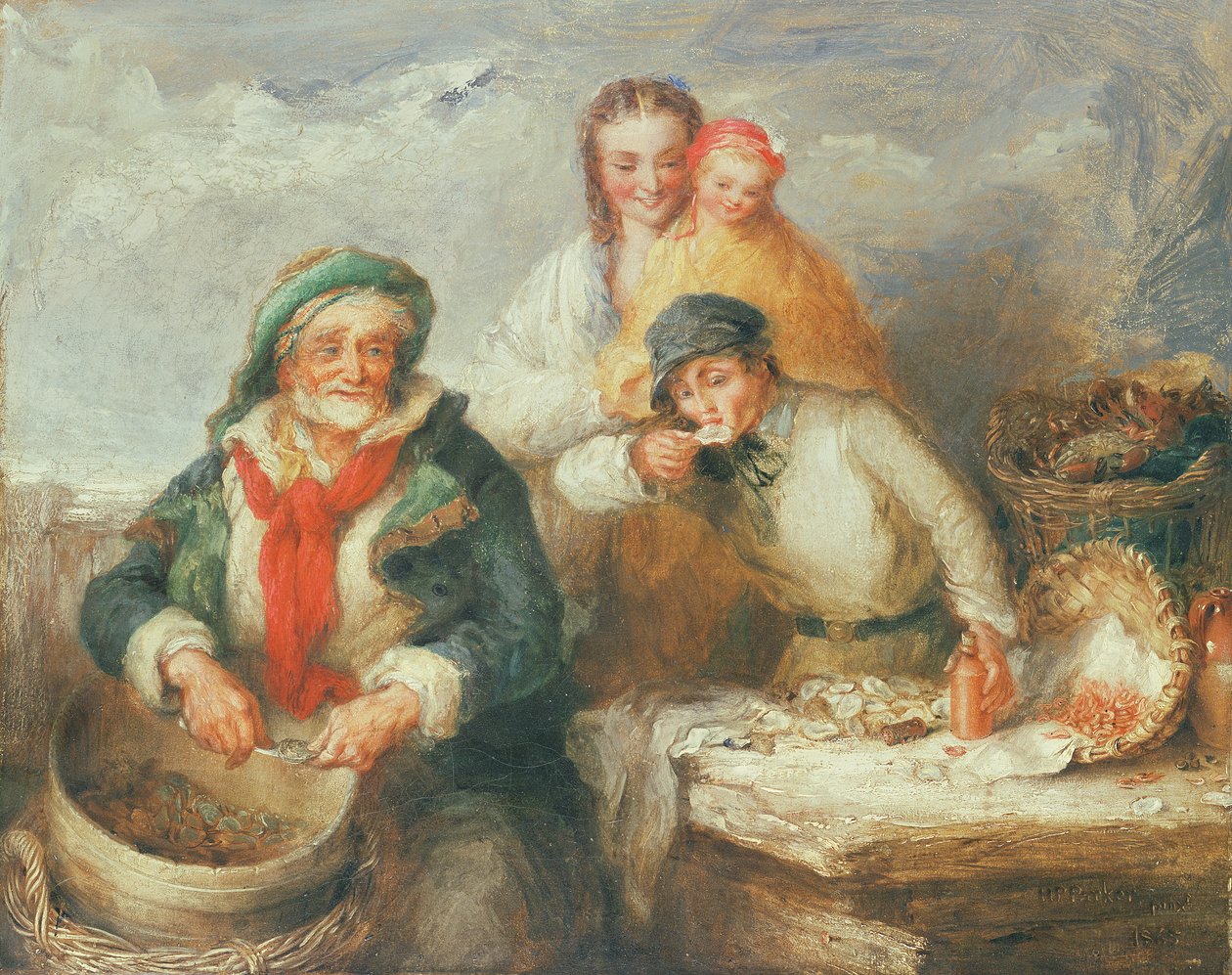 Luonnos elokuvalle "Osterit, nuori herra" tekijältä Henry Perlee Parker