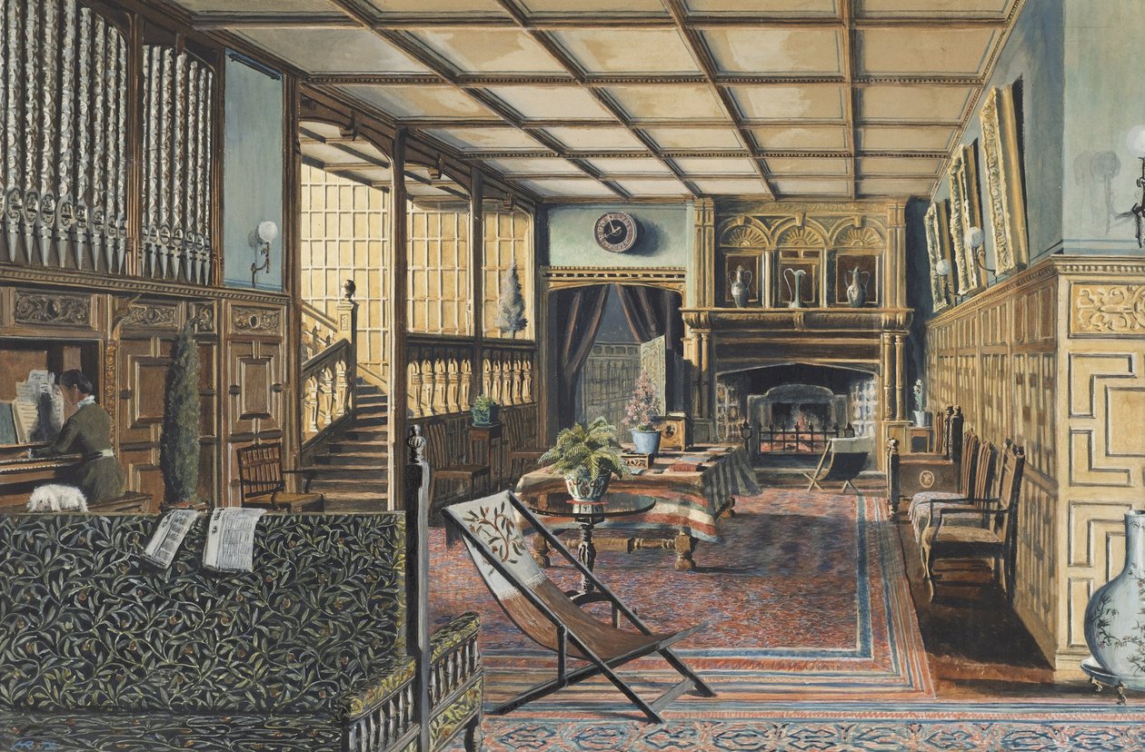 Hall Placein sisustus, Leigh, lähellä Tonbridgeä, Kent tekijältä Henry Robert Robertson