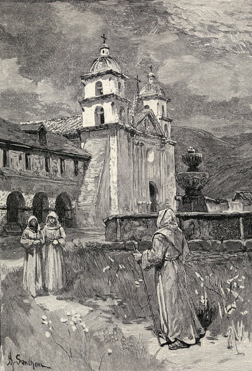 Suihkulähde ja tehtävä, Santa Barbara, Kalifornia, 