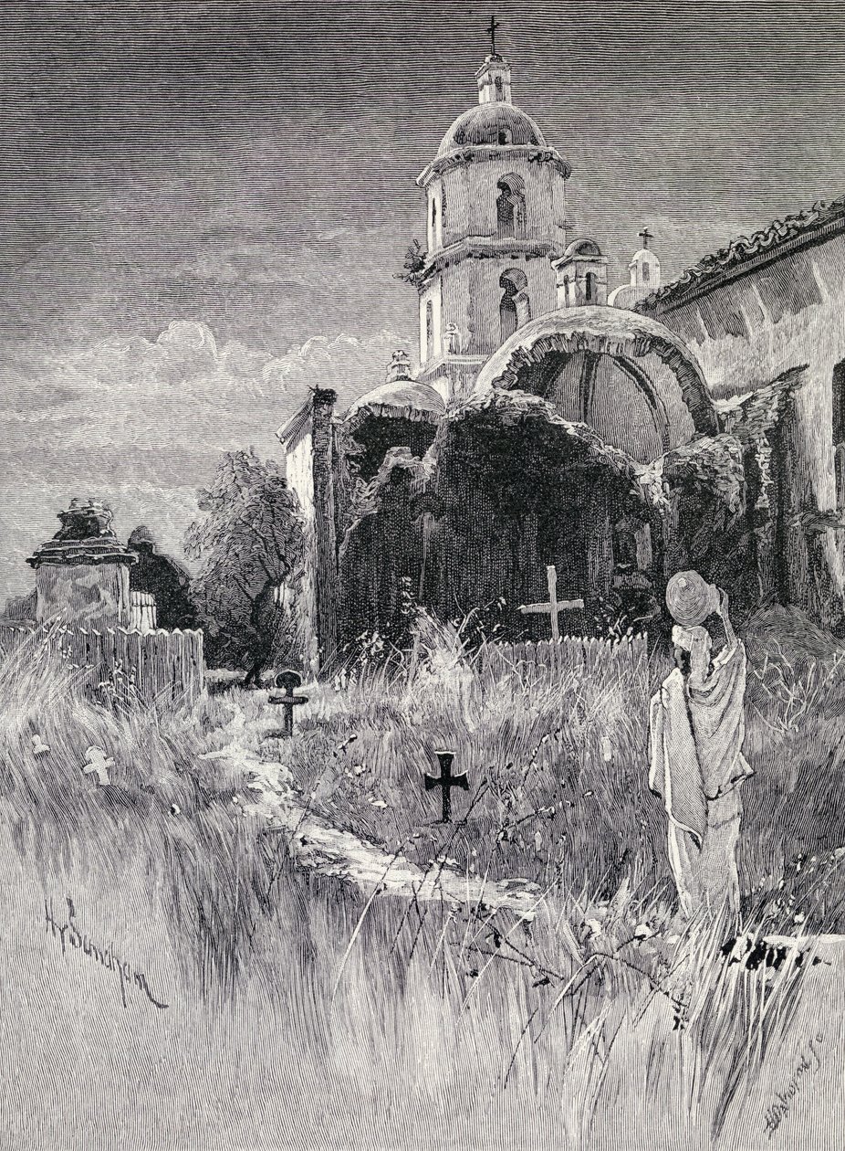 Graveyard and mission, San Luis Rey de Francia, California, mula sa 