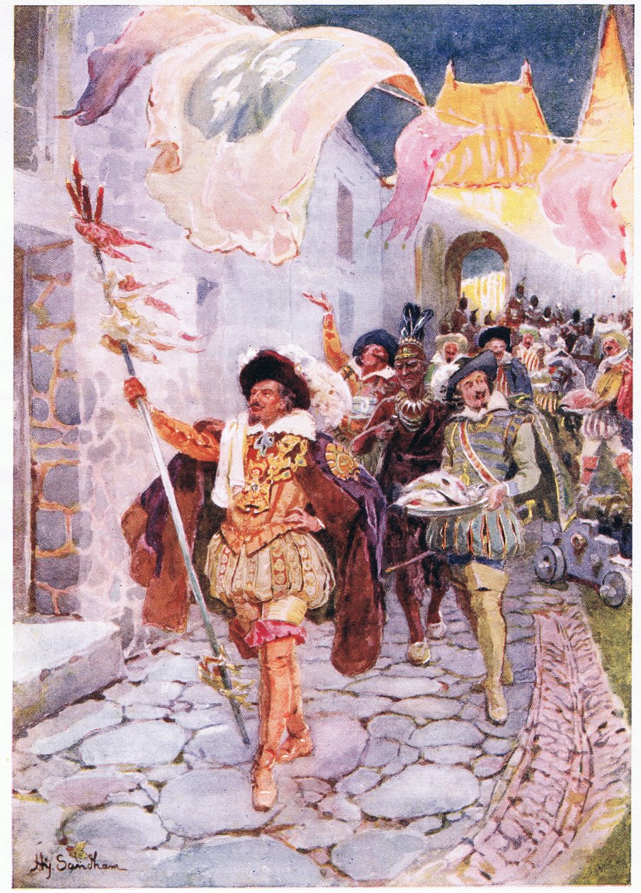 Hyvän ajan ritarikunta 1606, noin 1920 tekijältä Henry Sandham