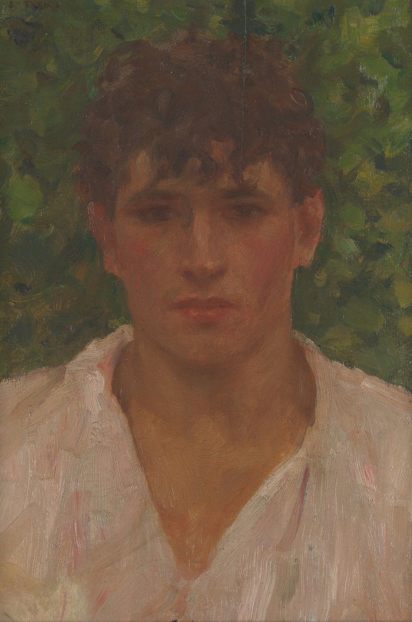 Nuoren miehen muotokuva avoimella kauluksella tekijältä Henry Scott Tuke