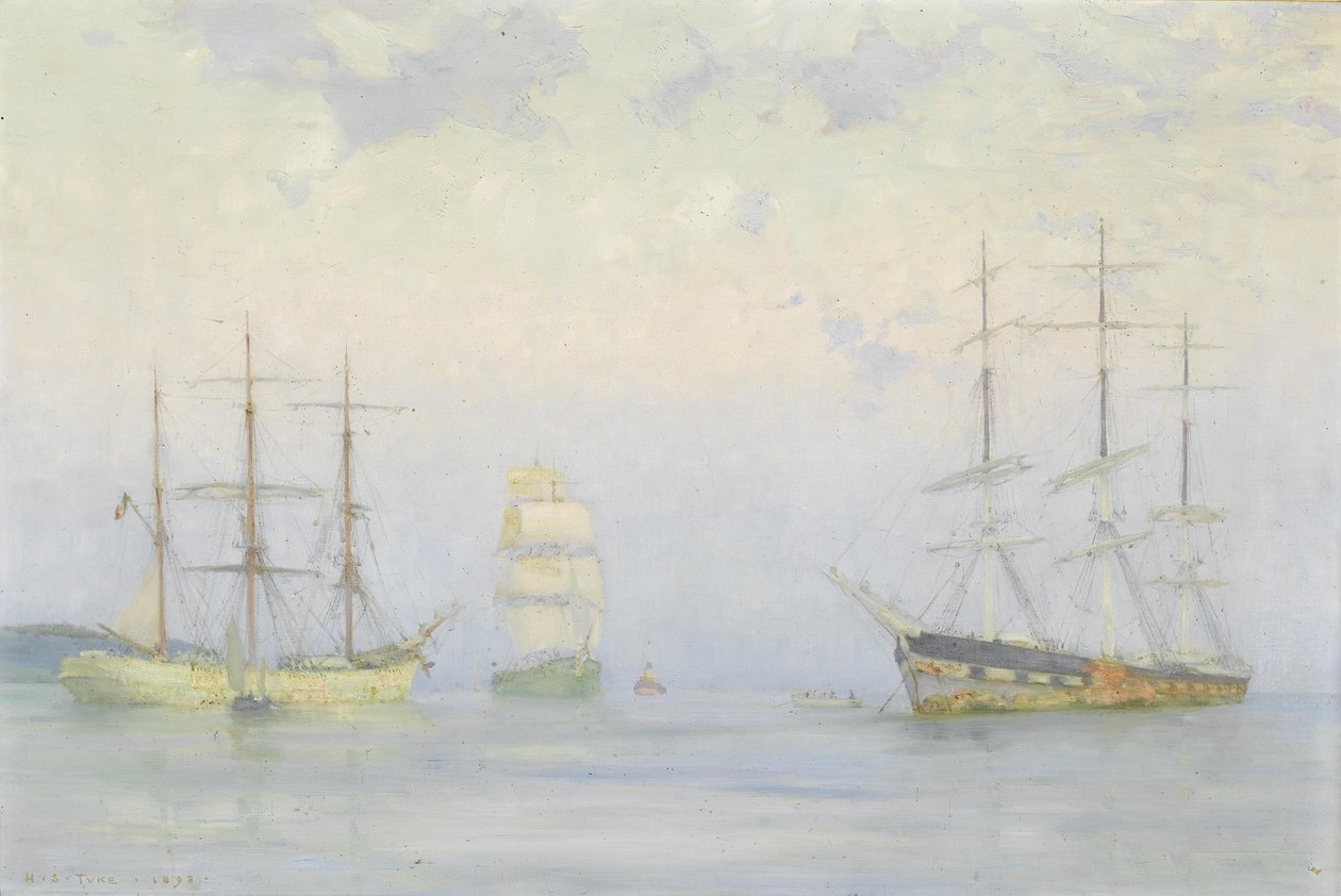 Toimitus ankkurissa, Carrick Roads tekijältä Henry Scott Tuke