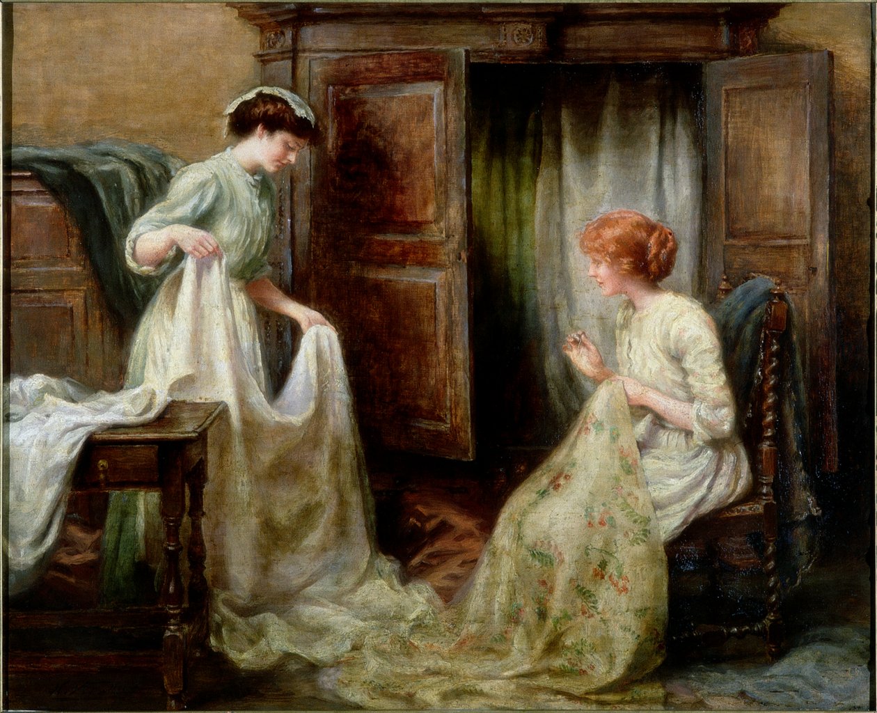 Pellavakaappi, n. 1900 tekijältä Henry Straker