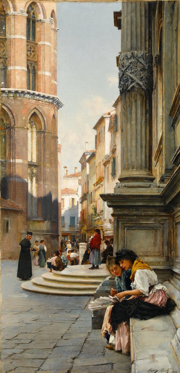Frarin kirkko ja San Roccon koulu, Venetsia, 1892 tekijältä Henry Woods