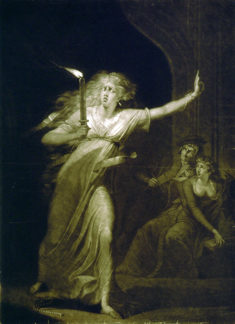 Lady Macbeth, näytös, 5 kohtaus Yksi, miksi sitten on aika olla tekemättä. maalattu H. Fuselin mukaan tekijältä Henry (1741 1825) (after) Fuseli