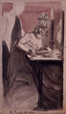 Kurtesaani pukeutumispöydässä tekijältä Johann Heinrich Füssli