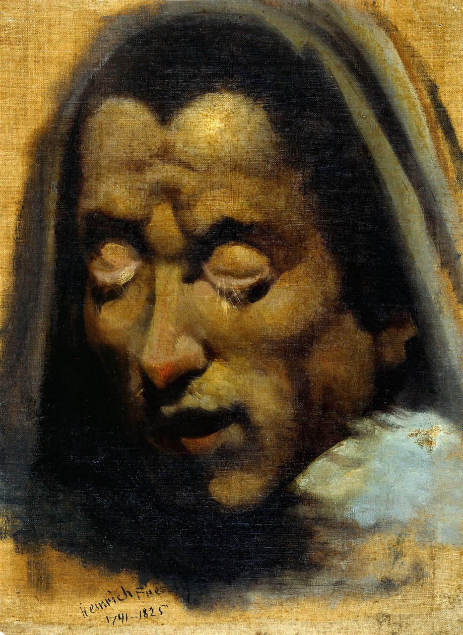 Damned Soulin pää Danten "Infernosta" (käänteinen) tekijältä Johann Heinrich Füssli