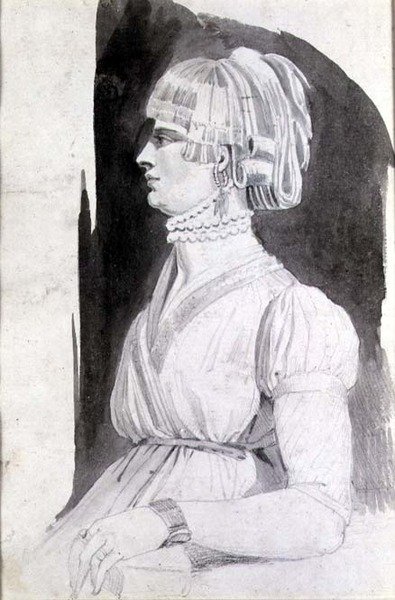 Tutkimus naisesta (lyijykynä, kynä ja pesuaine) tekijältä Johann Heinrich Füssli