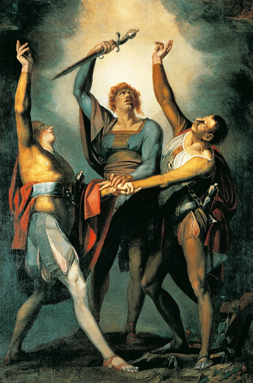 Kolme konfederaatiota Rutlin valan aikana tekijältä Johann Heinrich Füssli