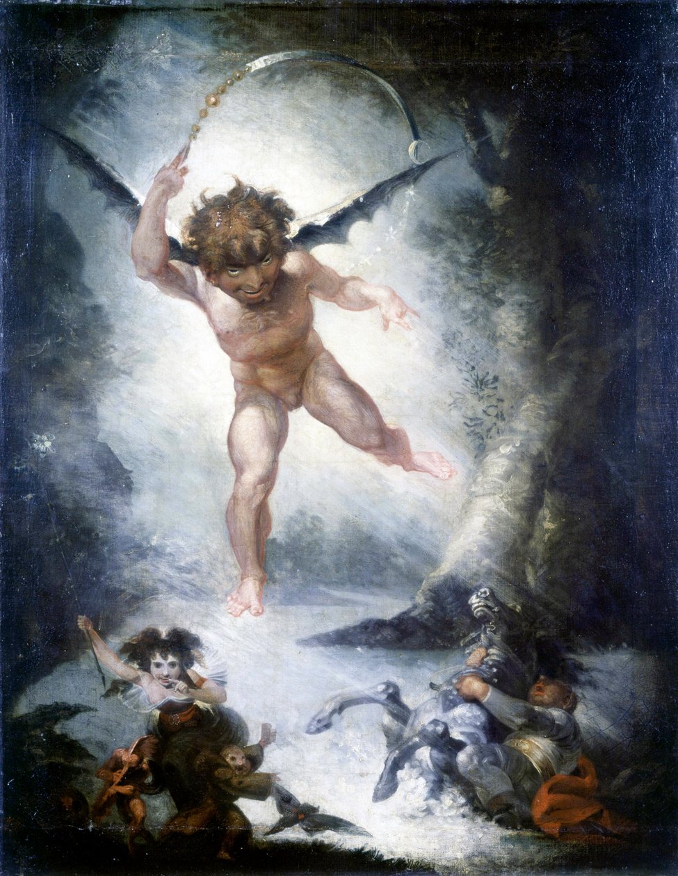 Robin Goodfellow (Puck) (Kesäyön unelma) - kirjoittanut Fussli (Fuseli), Johann Heinrich (1741-1825) tekijältä Henry  Fuseli