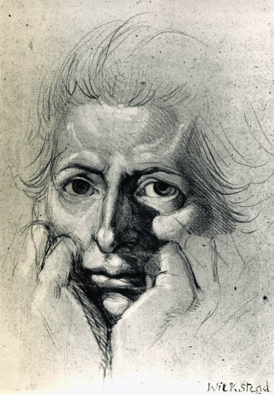 Henry Fuselin (1741-1825) omakuvatutkimus, piirustus. Sveitsi tekijältä Johann Heinrich Füssli