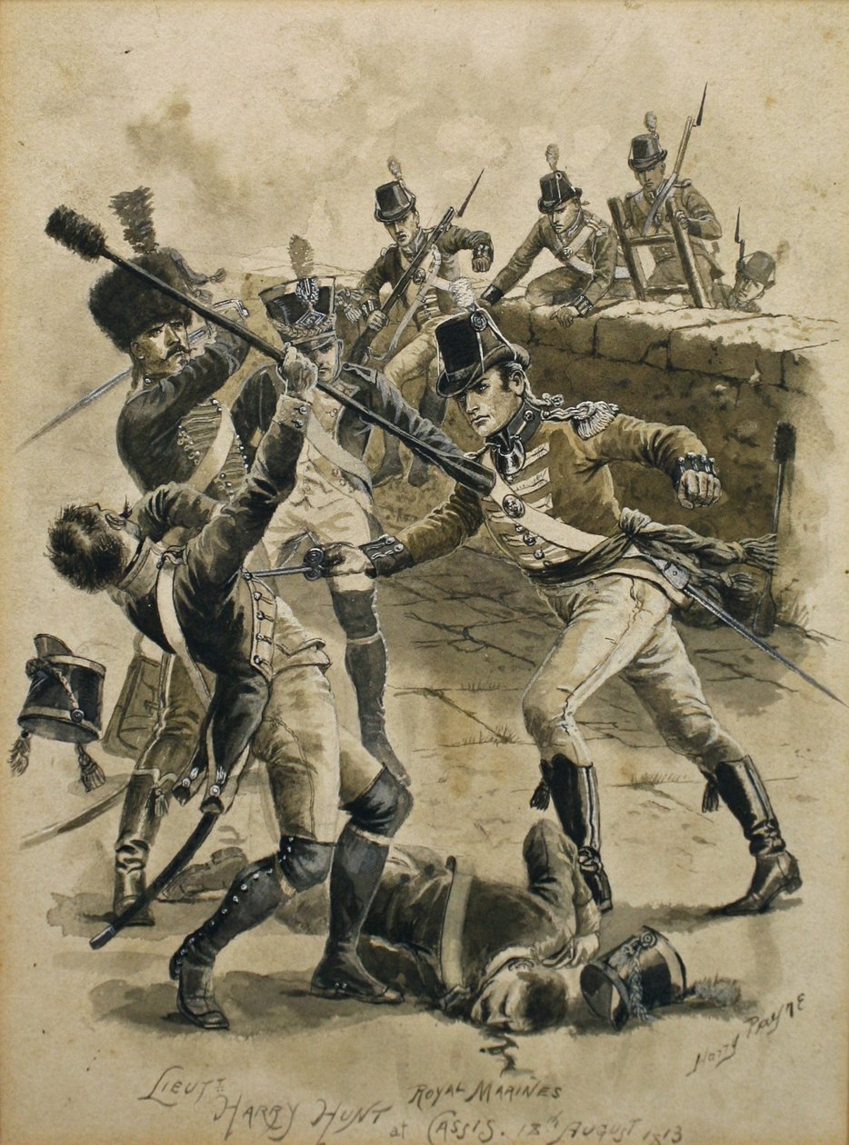 Luutnantti Harry Hunt Royal Marines Cassisissa 18. elokuuta 1813 tekijältä Henry A. Payne