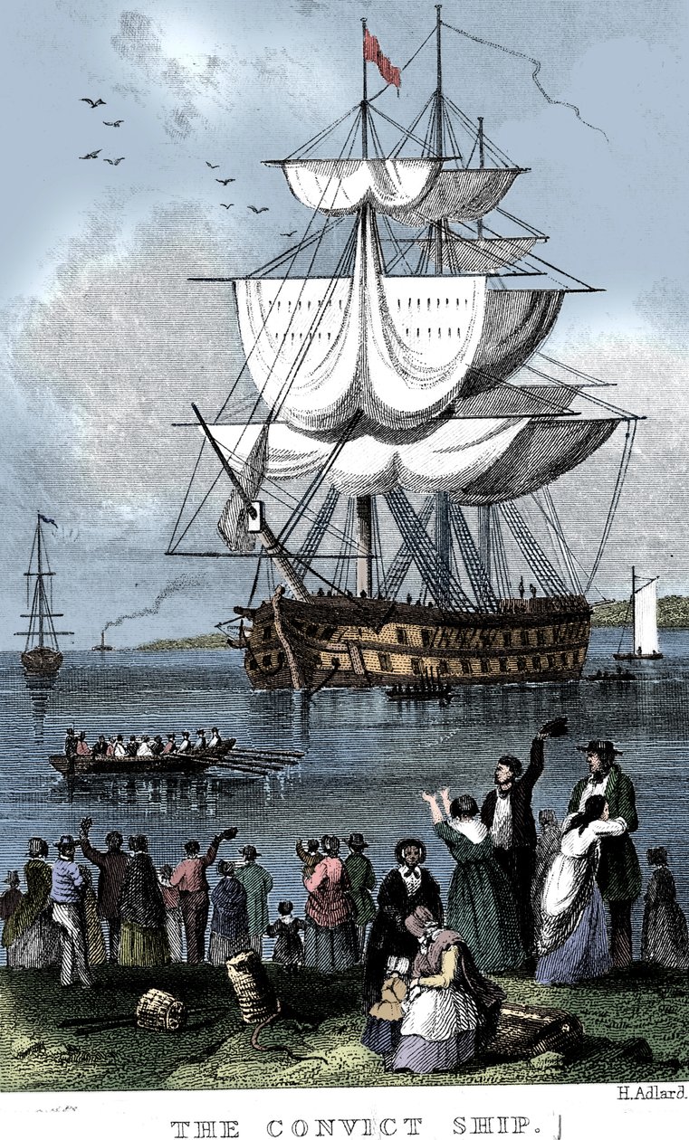 The Convict Ship, c1820. tekijältä Henry Adlard
