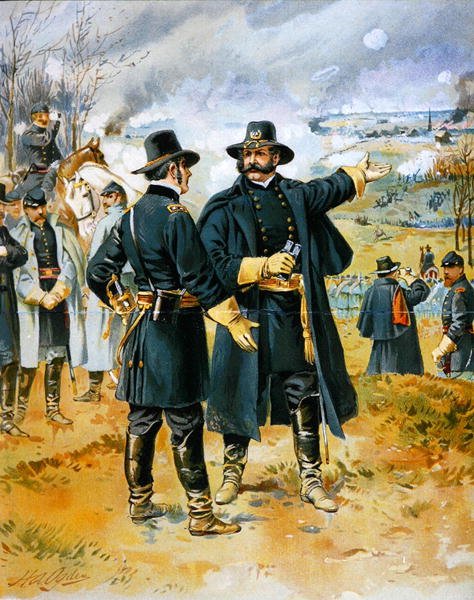Kenraali Burnside (1824-81) Fredericksburgin taistelussa tekijältä Henry Alexander (after) Ogden