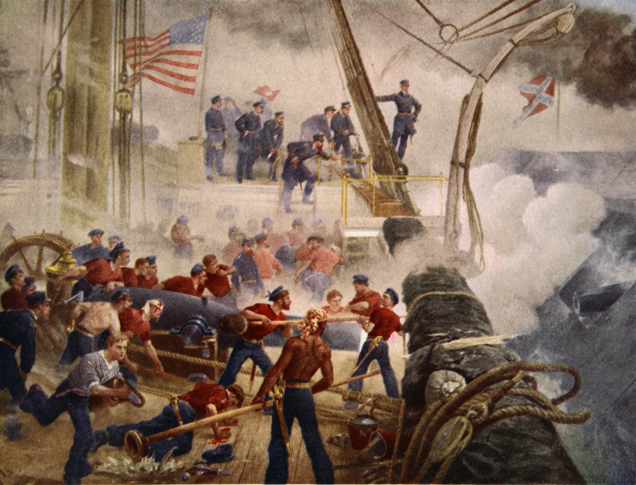 Farragut Hartfordissa Mobile Bayssä, 5. elokuuta 1864 tekijältä Henry Alexander Ogden
