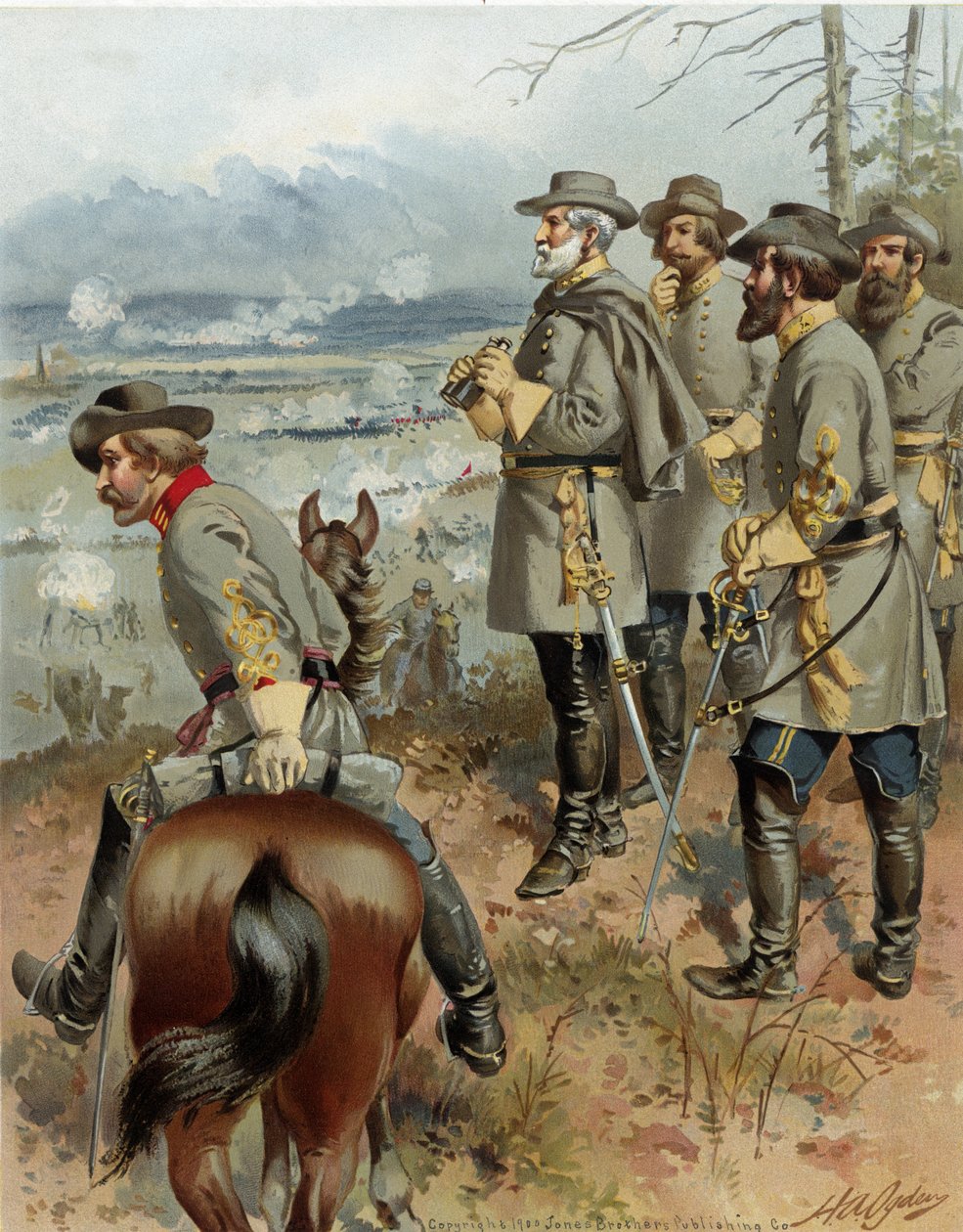 Kenraali Robert. E. Lee Fredericksburgissa, 13. joulukuuta 1862, pub. 1900 tekijältä Henry Alexander Ogden