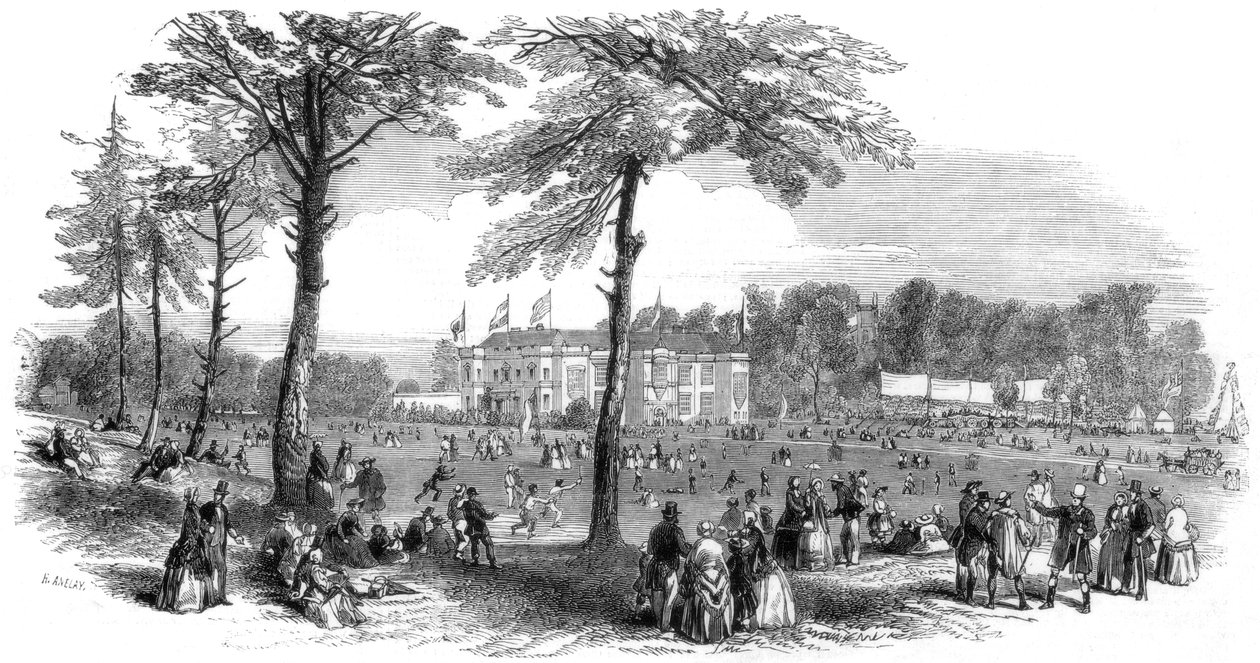Place, Temperance ja Bond of Universal Brotherhood -festivaali, Hartwell, Buckinghamshire, 1851. tekijältä Henry Anelay