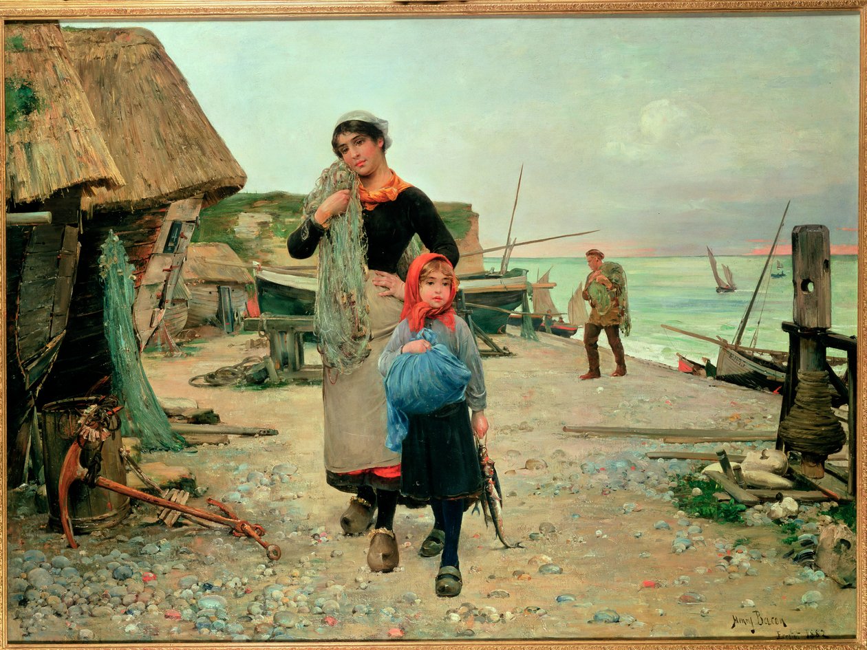 Fisherfolk paluu verkkoineen, 1882 tekijältä Henry Bacon