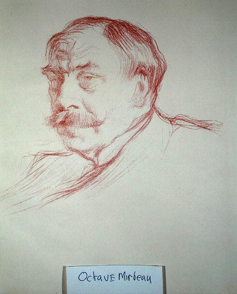 Octave Mirbeau (1848-1917) 1901 (punainen liitu paperille) tekijältä Henry Bataille