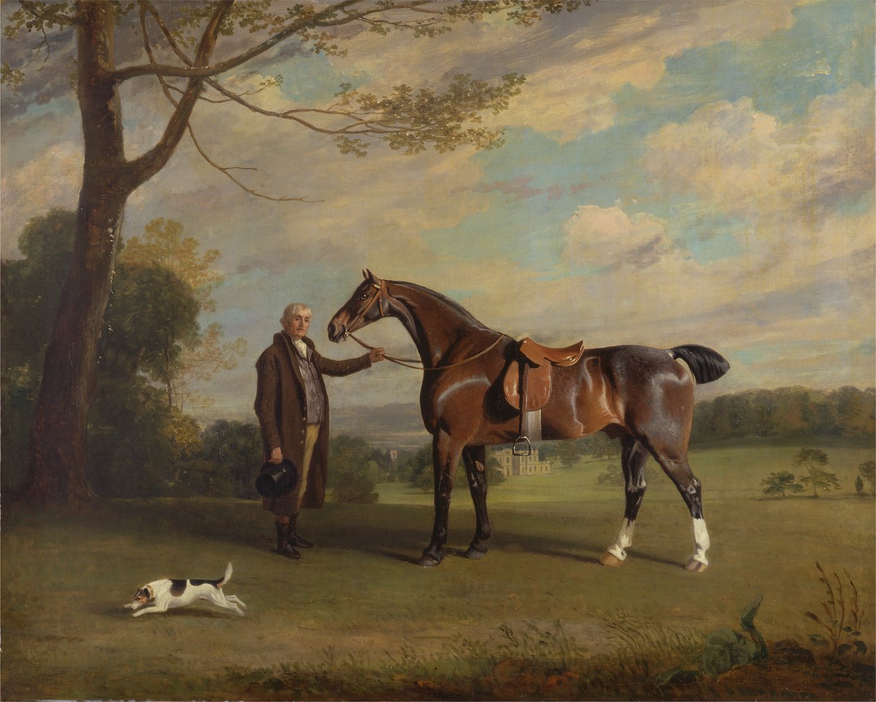 Earl of Shrewsburyn sulhanen pitelee metsästäjää tekijältä Henry Bernard Chalon