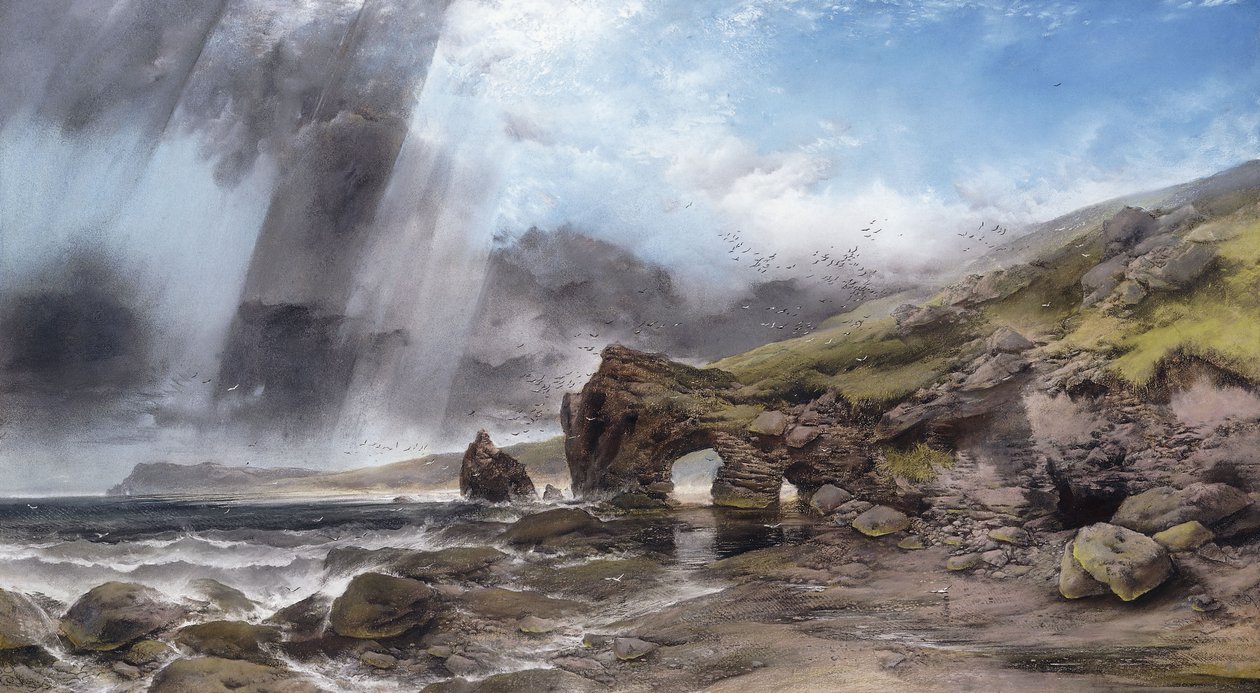 Kivinen rannikko Padstowissa, Cornwallissa, tekijältä Henry Bright