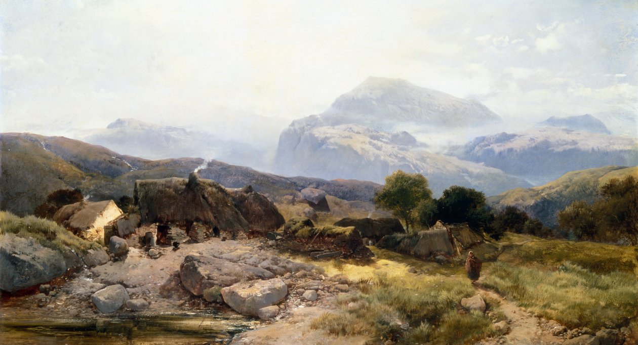 Walesin kukkuloilla (öljy kankaalle) tekijältä Henry Bright