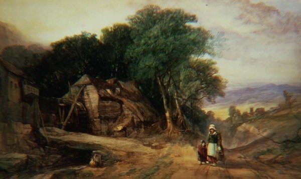 Dartmoorin rajoilla, n. 1840 (akvarelli paperille) tekijältä Henry Bright