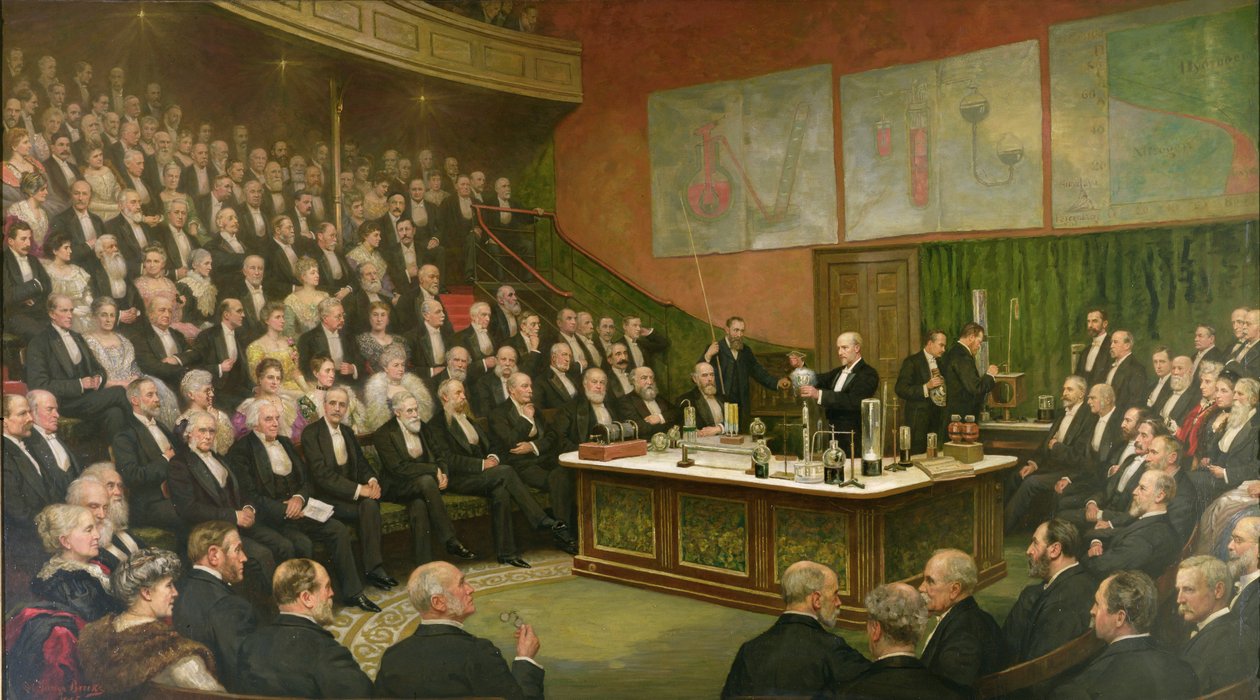 Perjantai-illan keskustelu kuninkaallisessa instituutissa; Sir James Dewar nestemäisestä vedystä, 1904 tekijältä Henry Brooks