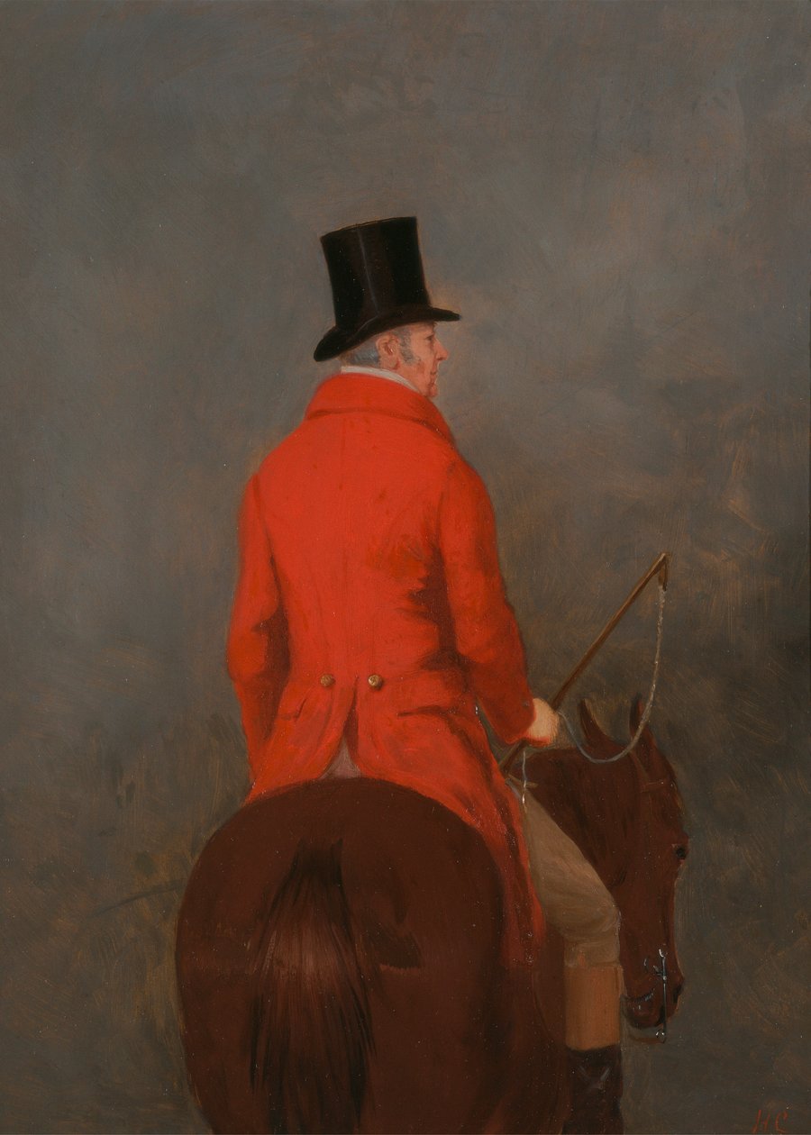Thomas Cholmondeleyn, ensimmäisen lordi Delameren, muotokuva hänen Hunteristaan (tutkimus "The Cheshire Hunt at Tatton Park") tekijältä Henry Calvert
