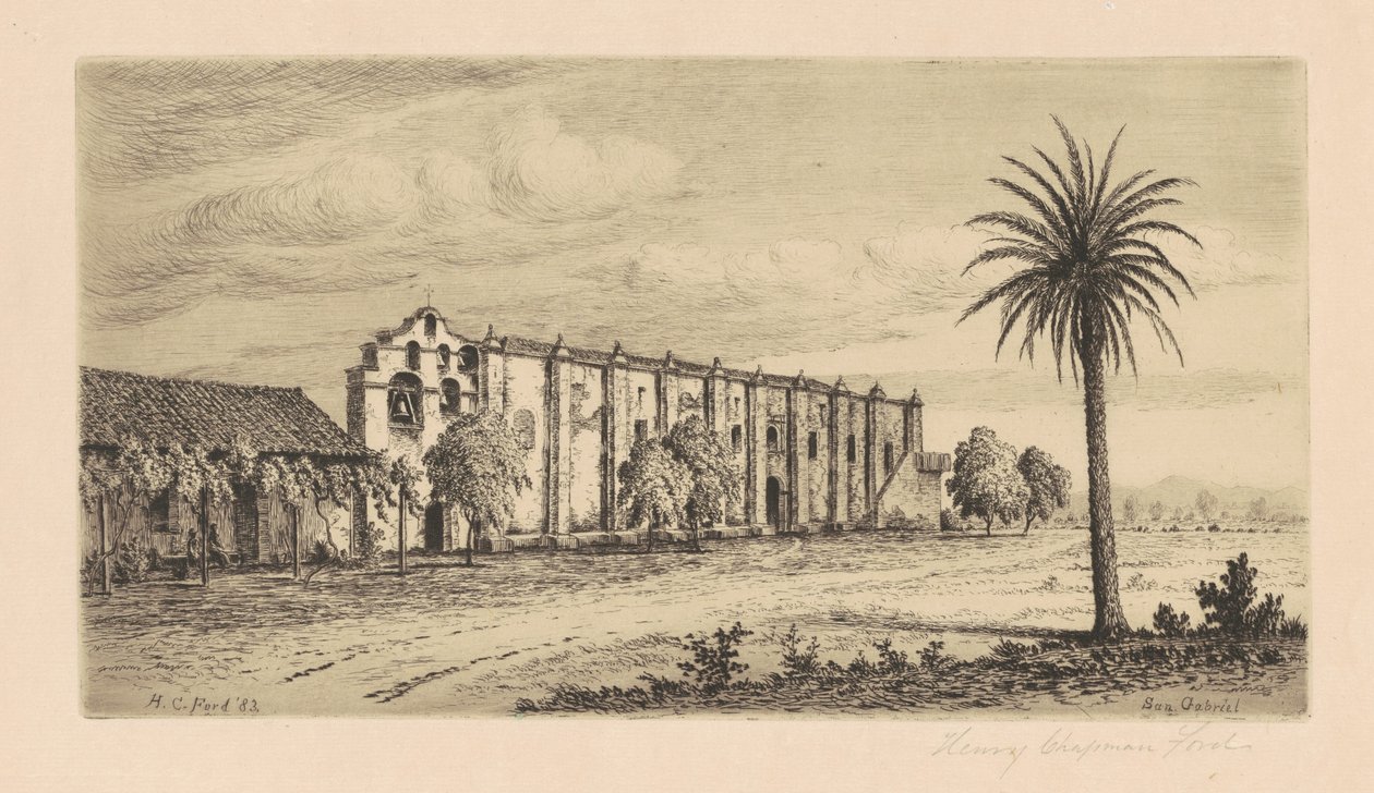 Mission San Gabriel Arcangel, 1883. tekijältä Henry Chapman Ford