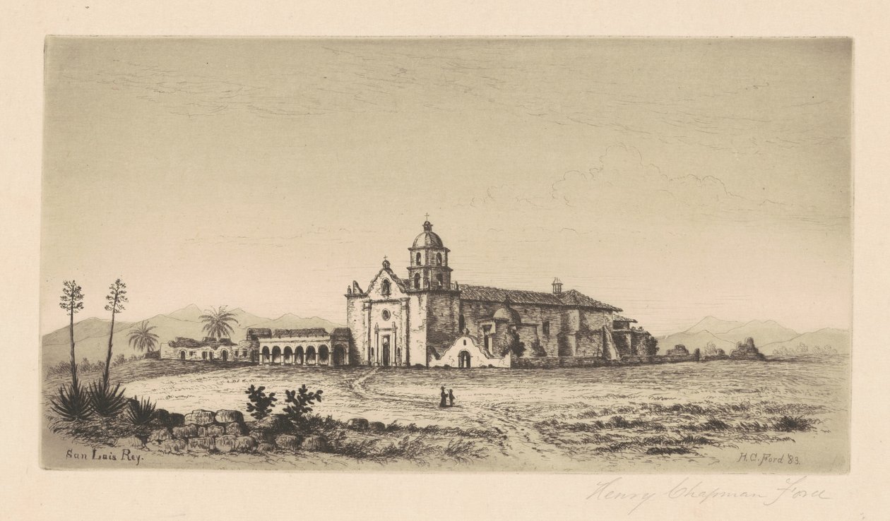 Mission San Luis Rey de Francia, 1883. tekijältä Henry Chapman Ford