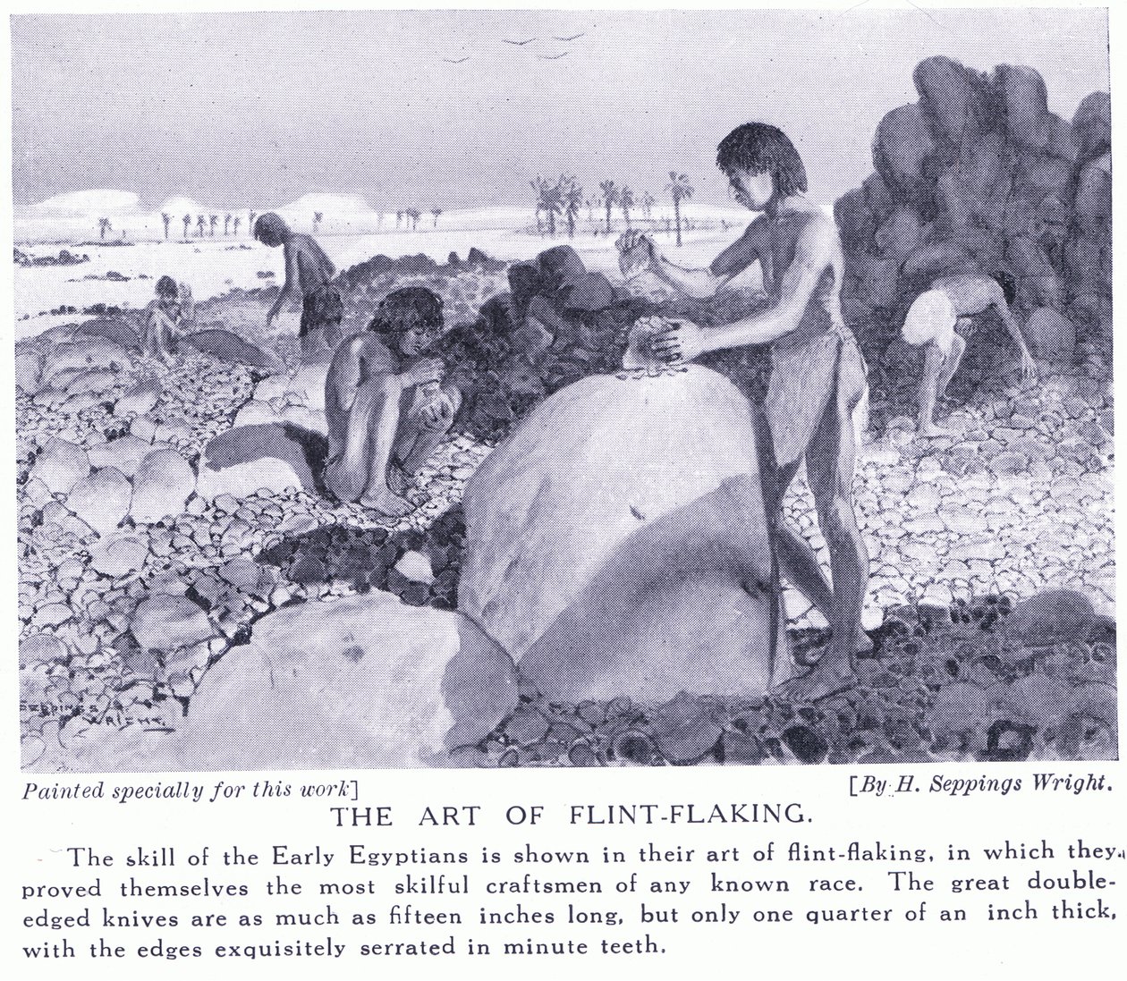 Piikiven valmistuksen taito, n.1920 tekijältä Henry Charles Seppings Wright