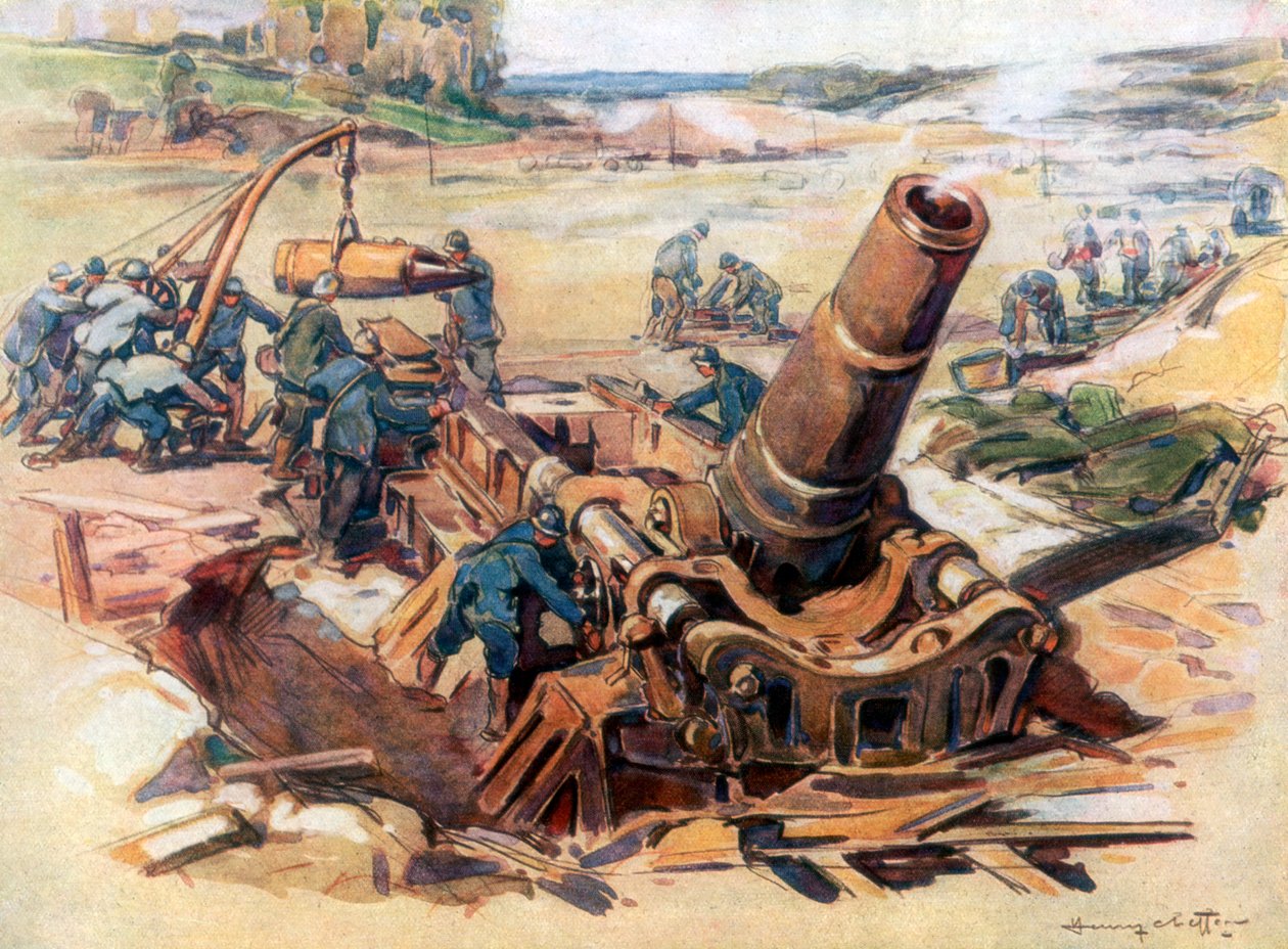 "370 Mortar in Action", 1918, 1926 tekijältä Henry Cheffer