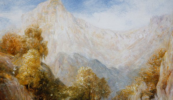 In the Hills, n. 1850 (öljy paneelille) tekijältä Henry Clarence Whaite