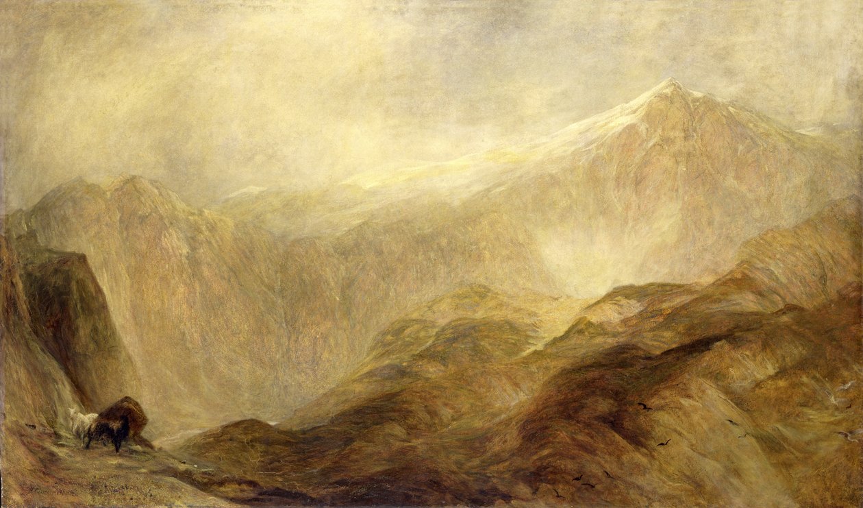 Snowdon (öljy kankaalle) tekijältä Henry Clarence Whaite