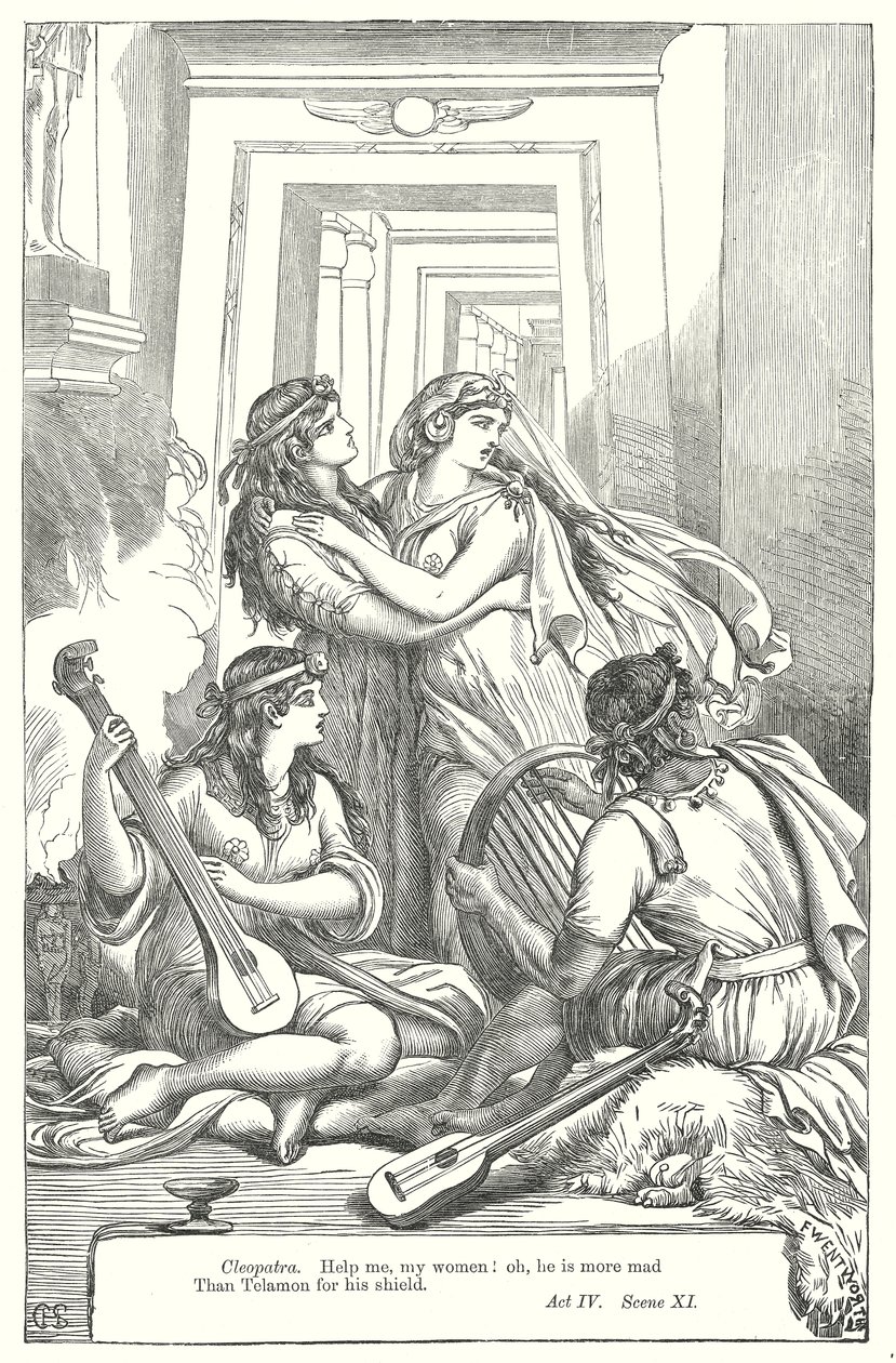 Antonius ja Kleopatra (kaiverrus) tekijältä Henry Courtney (after) Selous