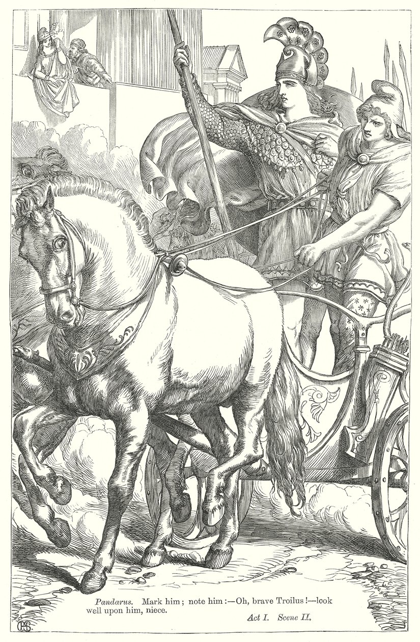 Troilus ja Cressida (kaiverrus) tekijältä Henry Courtney (after) Selous