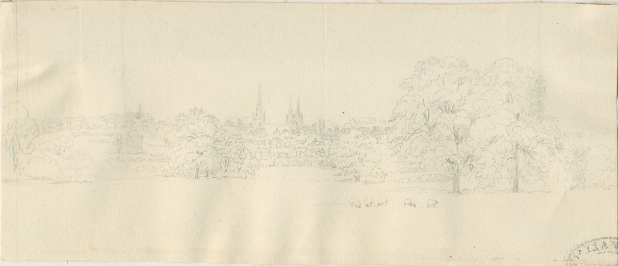Lichfield - North View (kaukainen): lyijykynäpiirros, nd [1788-1855] (piirustus) tekijältä Henry Curzon Allport