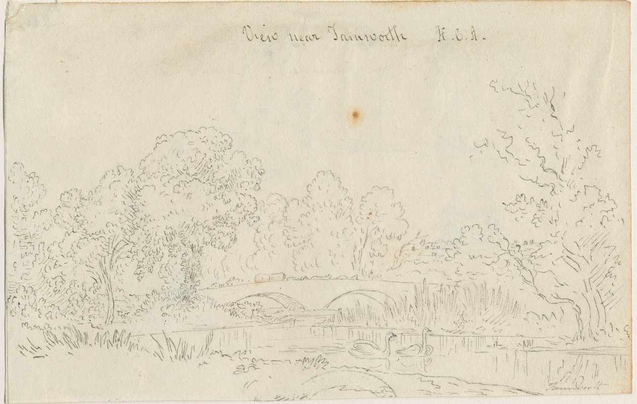 Tamworth - Silta: kynäpiirros, nd [1788-1855] tekijältä Henry Curzon Allport