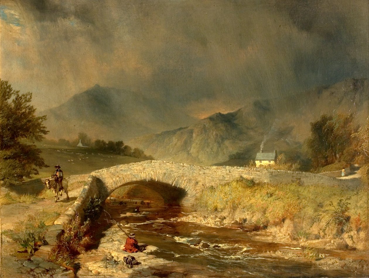 Myrskyinen sää lähellä Amblesidea, Cumbria, 1846 tekijältä Henry Dawson