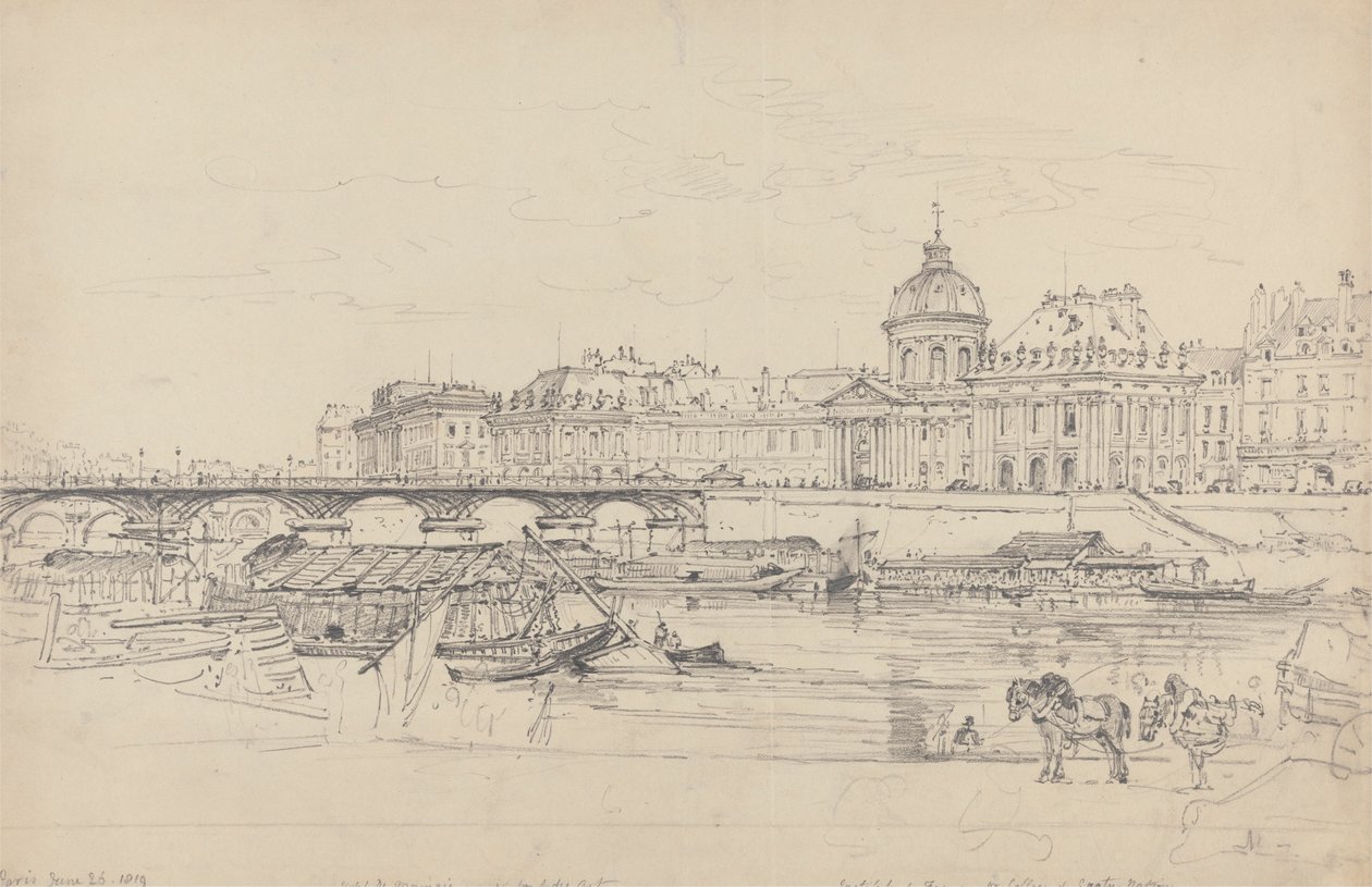 Rahapaja, Pont des Arts ja Institut de France, Pariisi tekijältä Henry Edridge