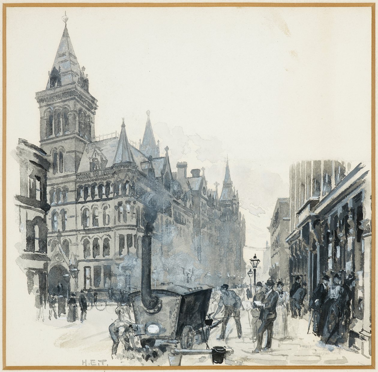 Corporation Road Making, Princess Street ja Town Hall tekijältä Henry Edward Tidmarsh