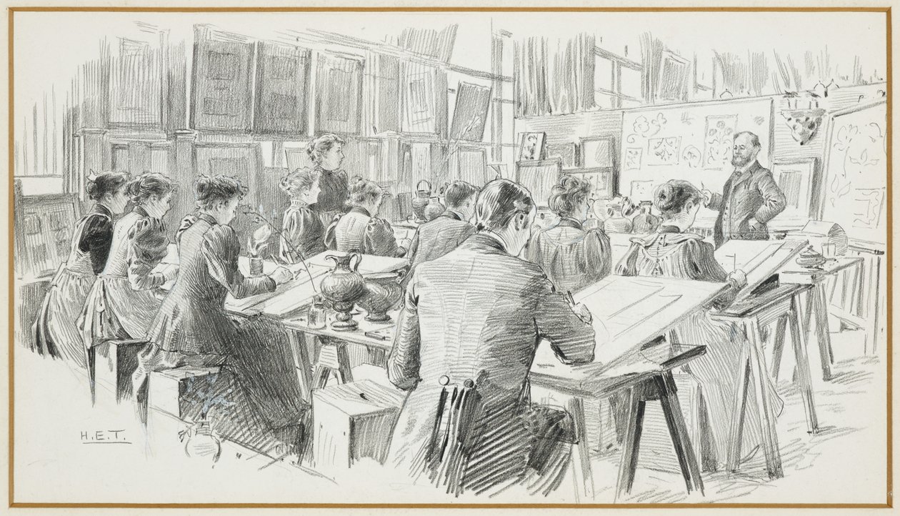 Suunnitteluhuone, Kunnan taidekoulu tekijältä Henry Edward Tidmarsh