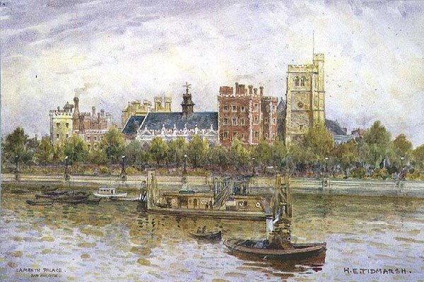 Lambethin palatsi ja kirkko tekijältä Henry Edward Tidmarsh