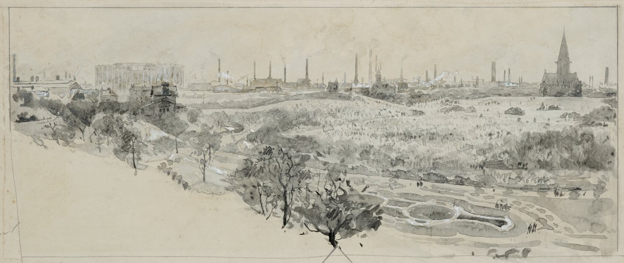 Phillips Parkin hautausmaa ja Bradford Roadin kaasutehdas tekijältä Henry Edward Tidmarsh