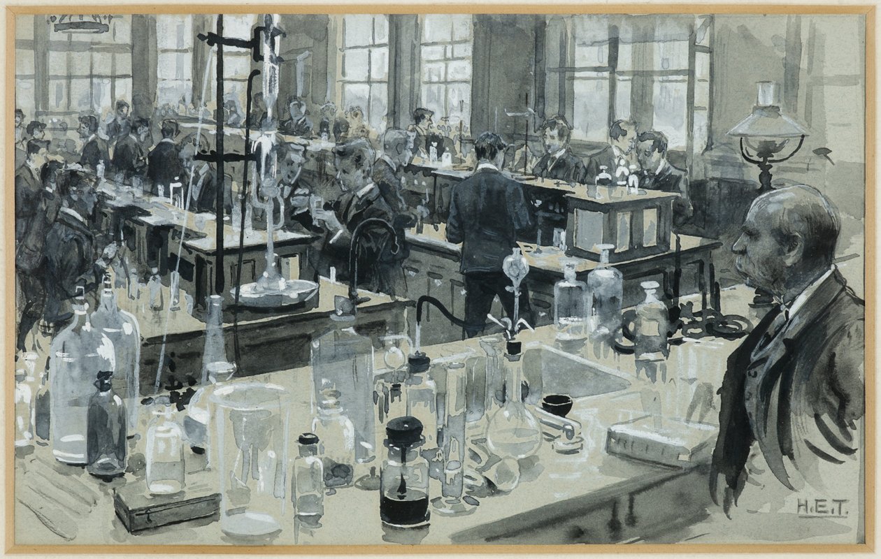 Kemiallinen laboratorio, lukio tekijältä Henry Edward Tidmarsh