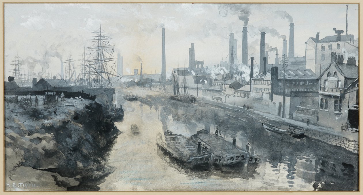 Irwell Ordsallissa, Worrallin väritehtaat tekijältä Henry Edward Tidmarsh