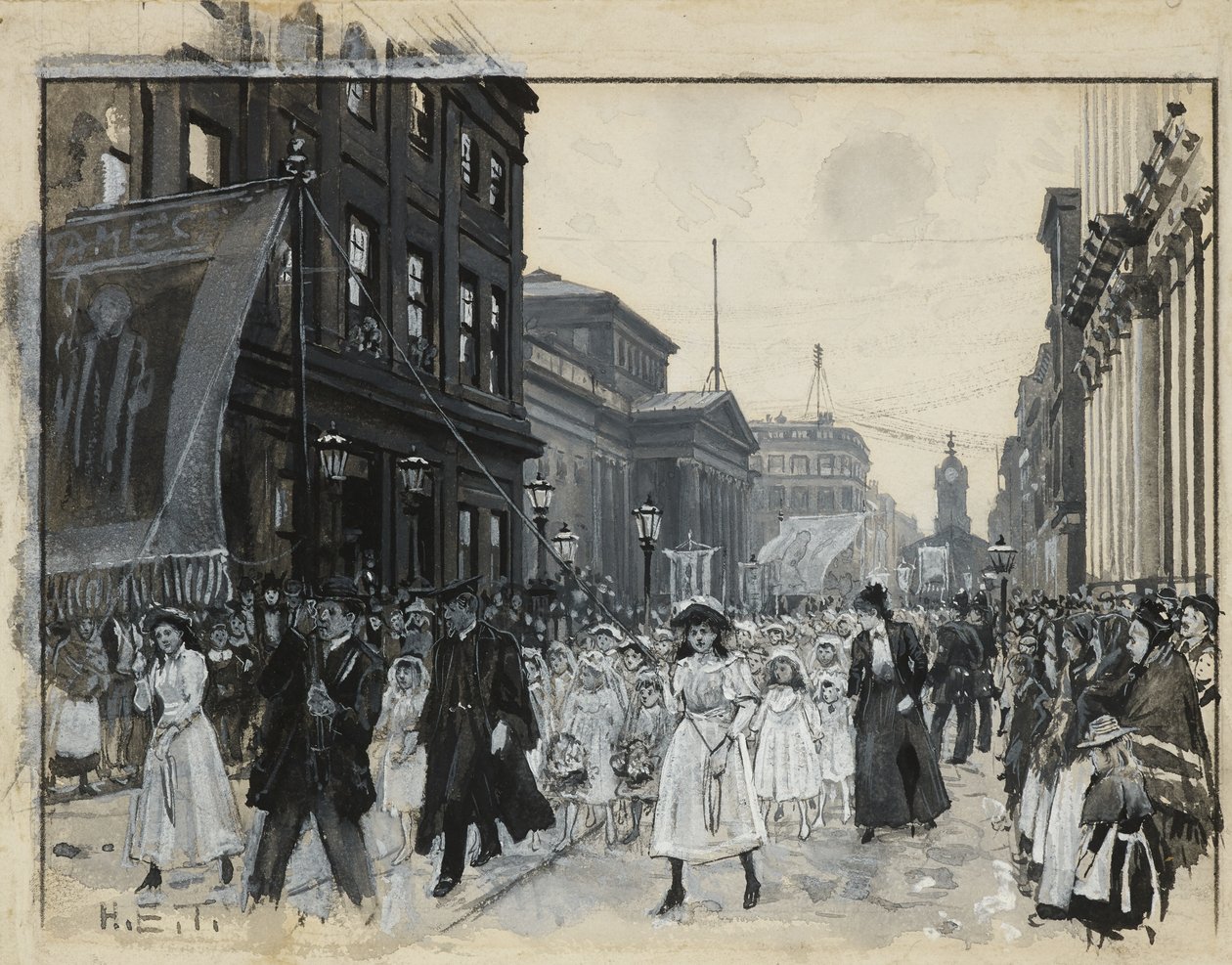 Whit Monday Procession, Mosley Street tekijältä Henry Edward Tidmarsh